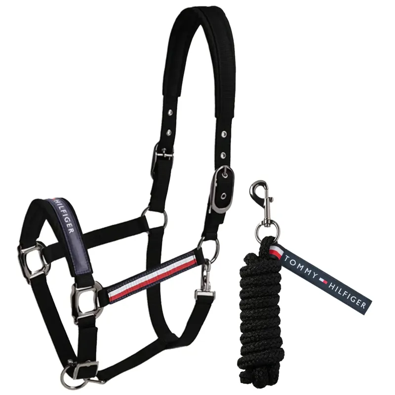 Tommy Equestrian Yale Set Halter Rope Faded Black