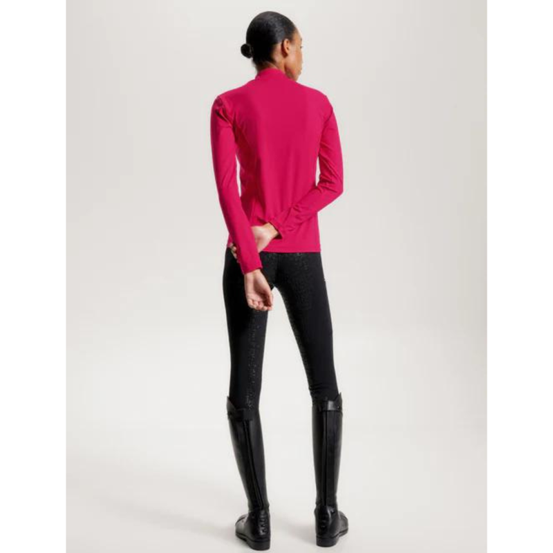Tommy Hilfiger Ladies High Neck Long Sleeve Baselayer Cherry-1