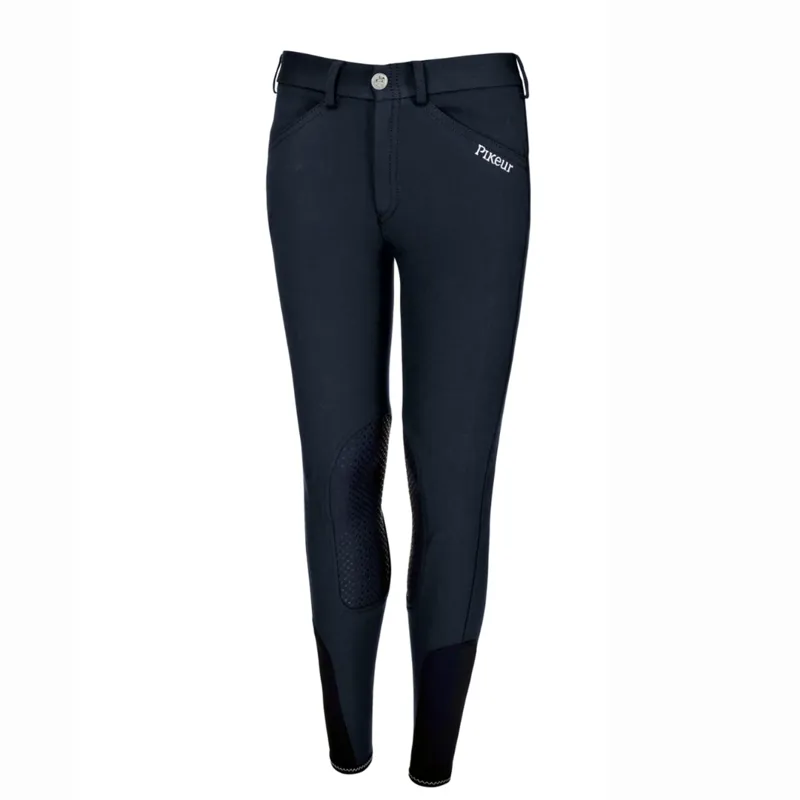 Pikeur Brooklyn Grip Youth Knee Patch Breeches Navy
