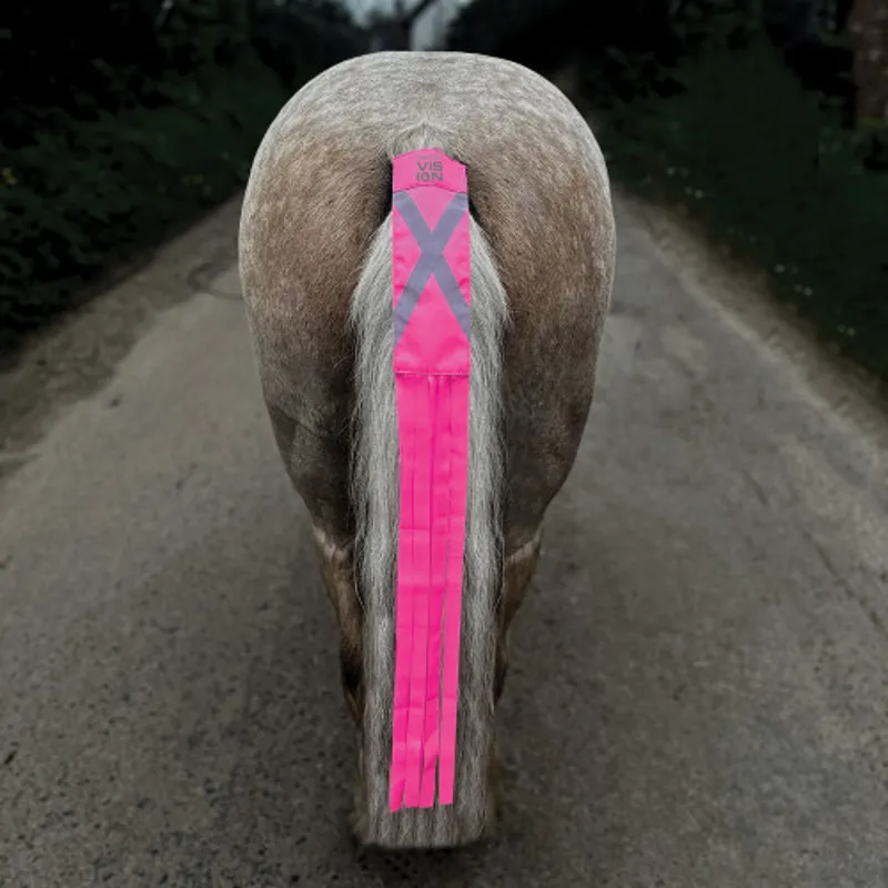 Equetech Hi-Vis Vision Horse Tail Tassels in Pink