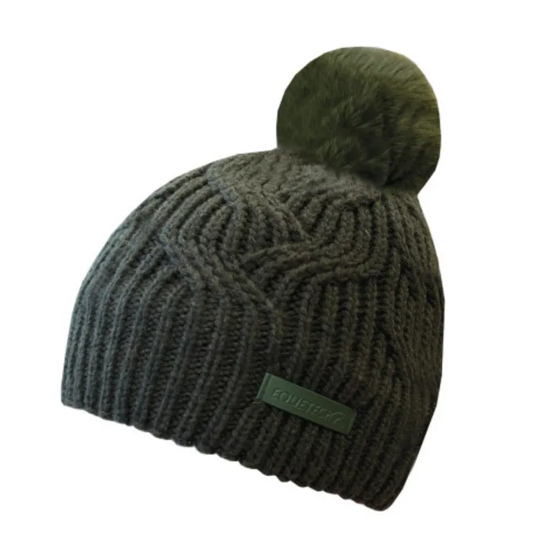 Vortex Pom Waterproof Knit Hat - Khaki one size