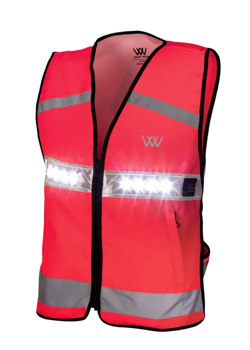 Woofwear LED Hi Vis Riding Vest Pink-3