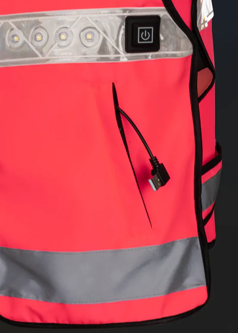 Woofwear LED Hi Vis Riding Vest Pink-5