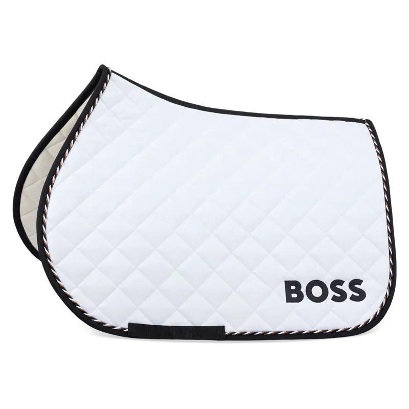 Boss Equestrian Jumping Saddle Pad Signature White