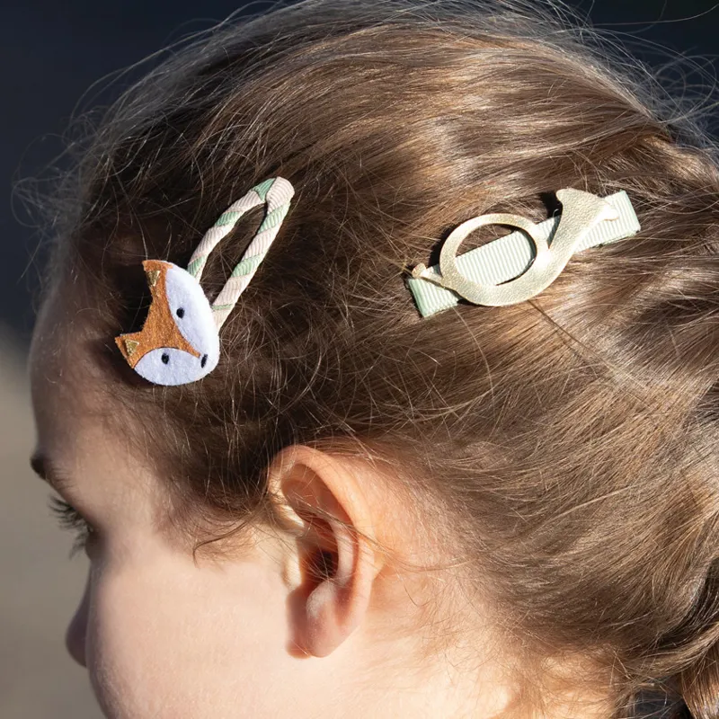 Childs Fox and Hounds Luxury Hair Clips - Set Of 4-3