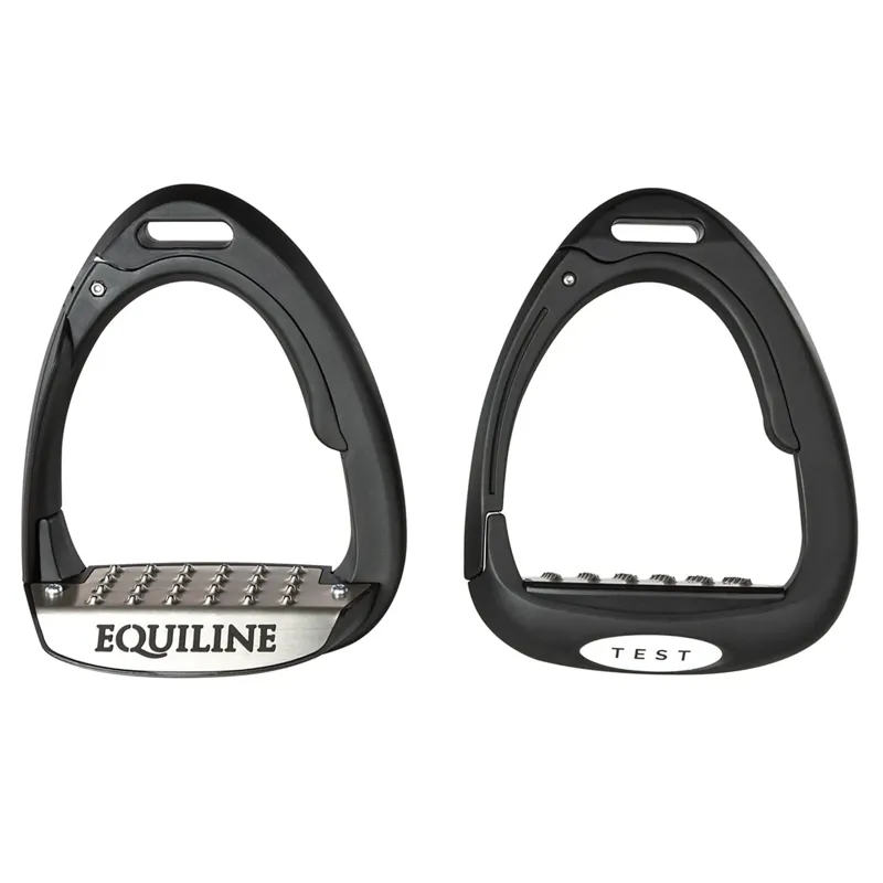 Equiline X-Cel Breakaway Jump Stirrups Matt Black - TRIAL-1