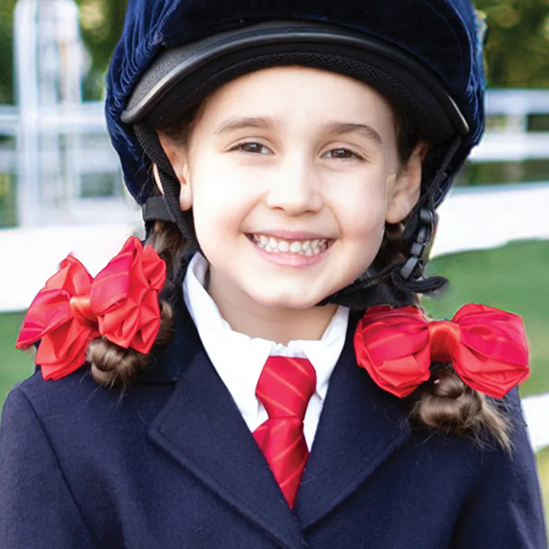 Equetech Junior Luxury Ready-Tied Show Tie - Red-1