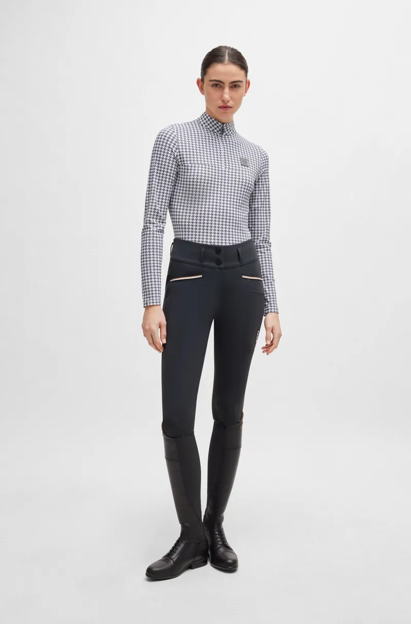 Boss Equestrian Hannah High Waist Knee Grip Breeches Sky Captain-2