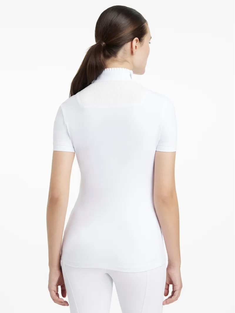LeMieux Sophia Short Sleeve Pleated Show Shirt White-1