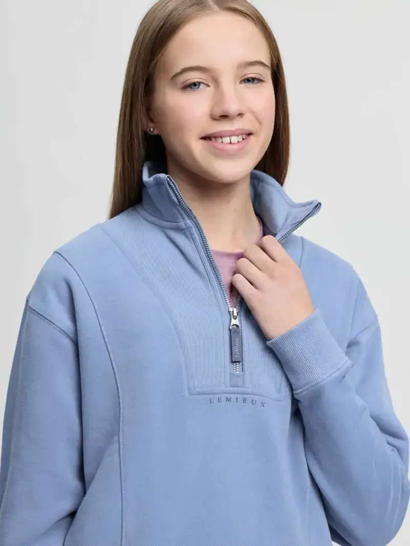 LeMieux Young Rider Vianne Quarter Zip Powder Blue-2