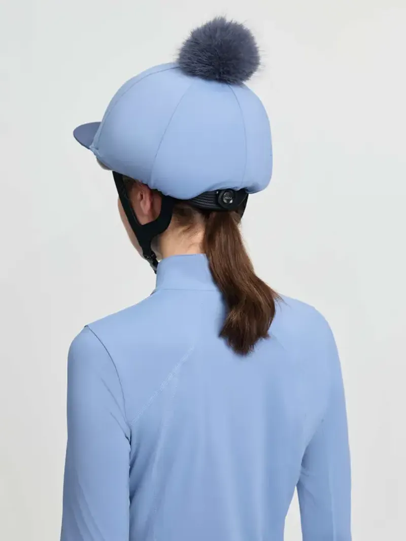 LeMieux Classique Pom Hat Silk Powder Blue-1
