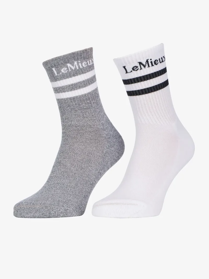 LeMieux Crew Socks 2 Pack White