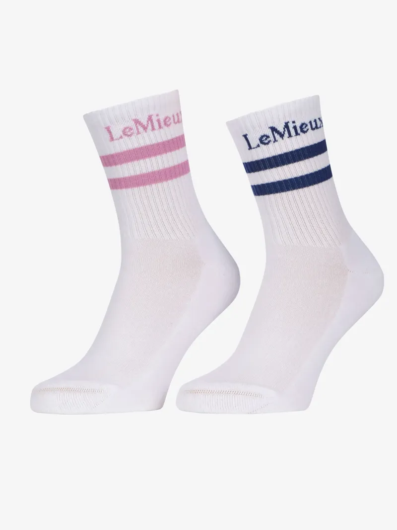 LeMieux Crew Sock 2 Pack Shadow Fondant
