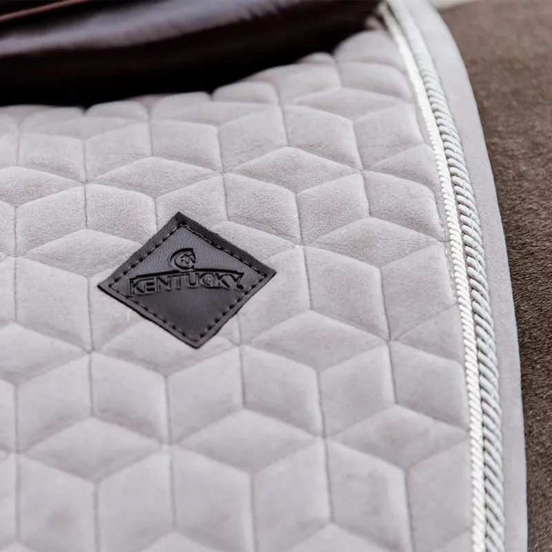 Kentucky Jumping Velvet Saddle Pad Beige-5