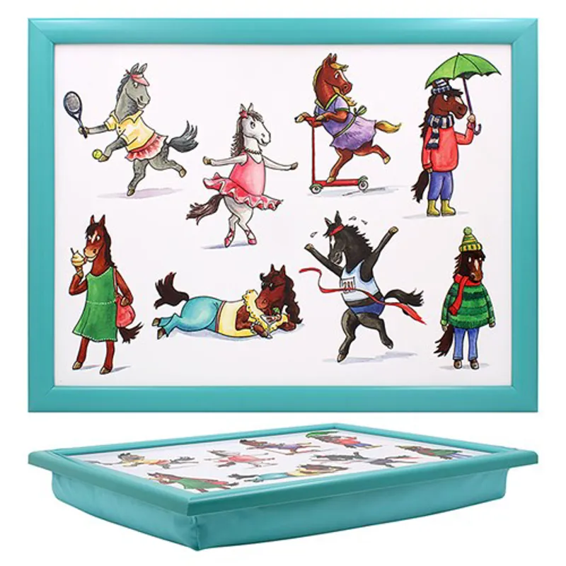 Comic Farmyard Laptray Horses