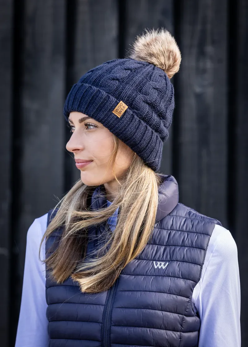 Woof Wear Cable Beanie in Navy-1