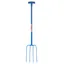 Red Gorilla 4 Prong T-Handle Manure Fork in Blue