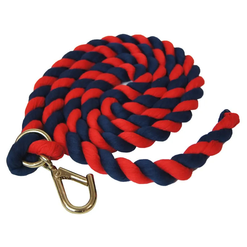 Shires Two Tone Headcollar Lead Rope 1.8m Navy/Red