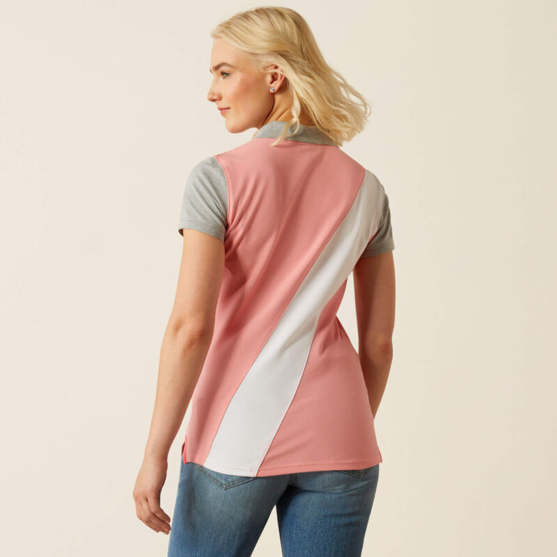 Ariat Womens Taryn Short Sleeve Polo Flemingo Pink-1