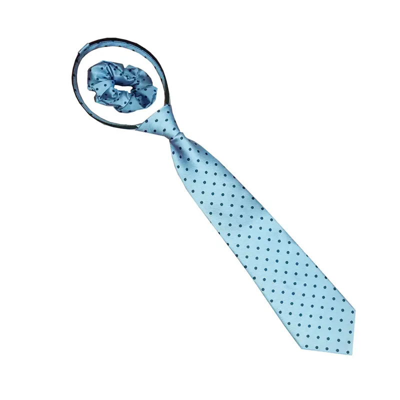 Equetech Polka Dot Show Zipper Tie in Light Blue/Navy