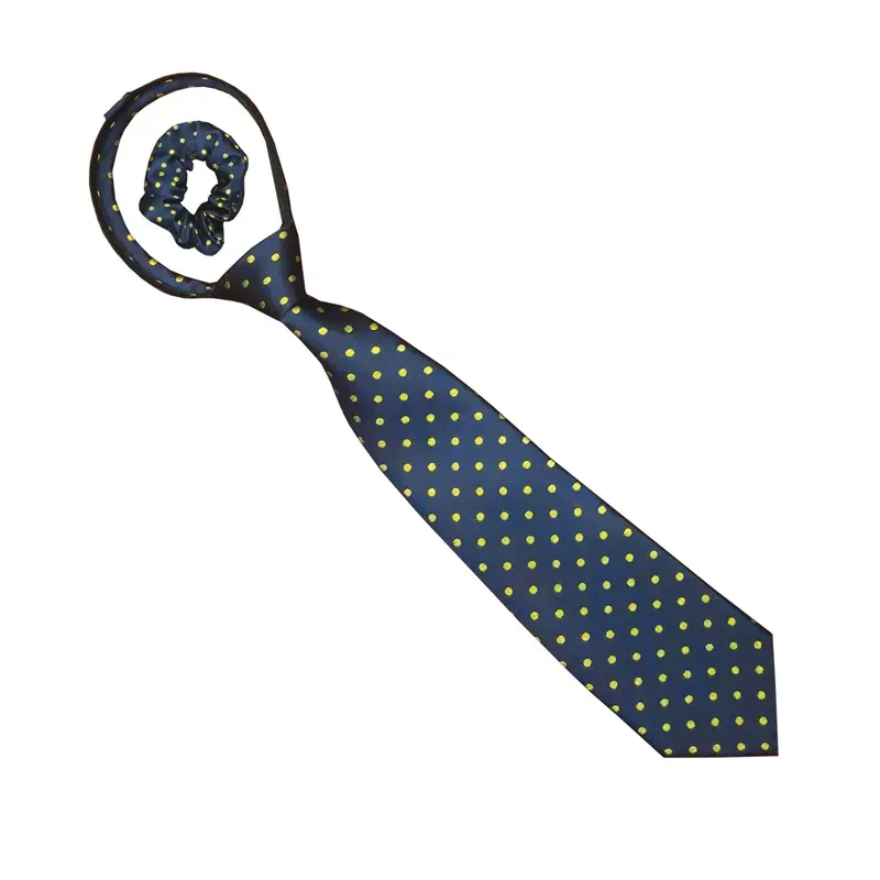 Equetech Polka Dot Show Zipper Tie in Navy/Gold