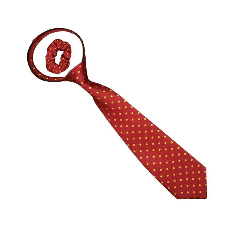 Equetech Polka Dot Show Zipper Tie in Red/Gold