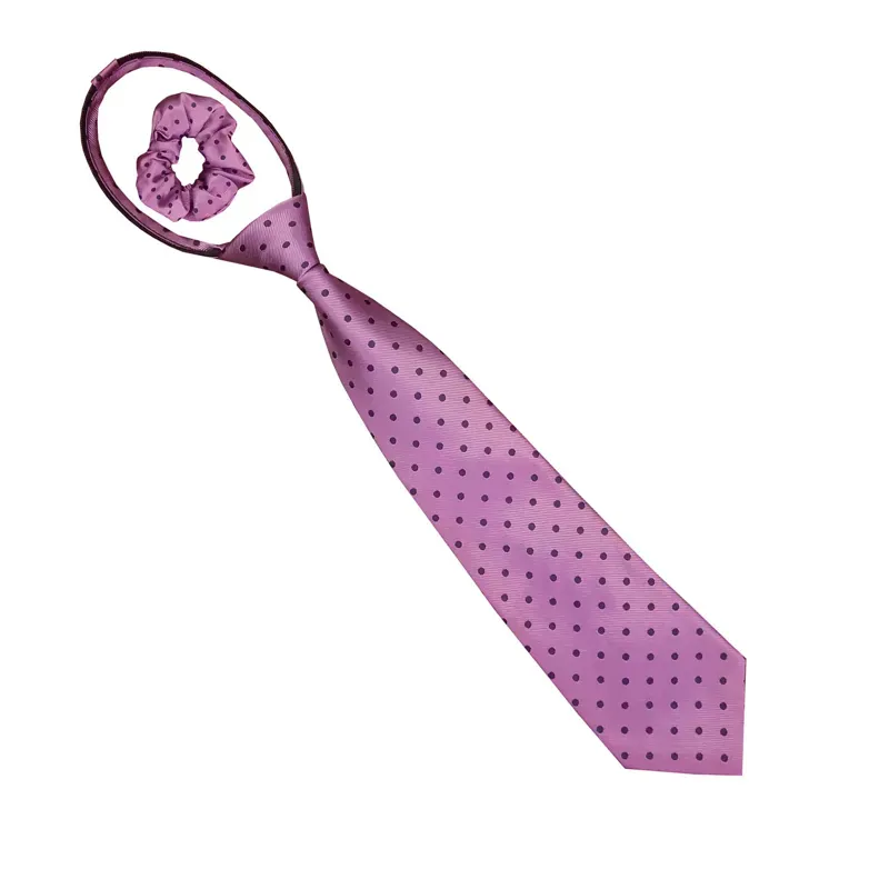 Equetech Polka Dot Show Zipper Tie in Rose/Navy