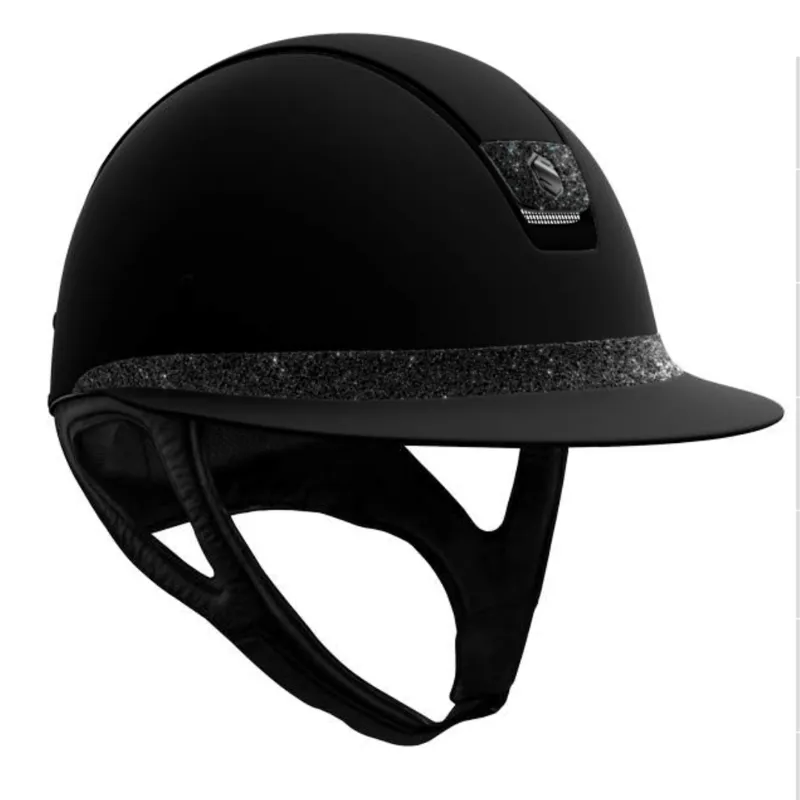 Samshield Miss Shield Black Shadowmatt Riding Hat With Black Crystal Fabric Band