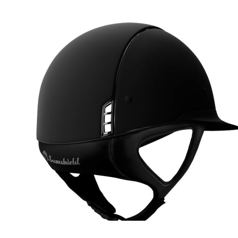 Samshield Miss Shield Shadowmatt Riding Hat Shell Black Chrome Trim and Blason Black-1