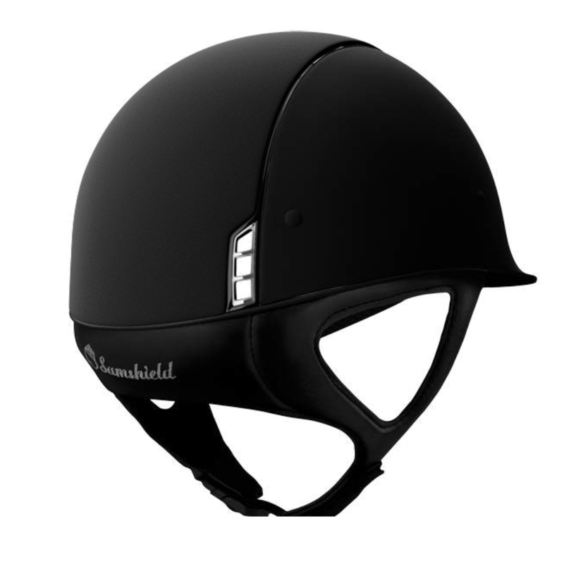 Samshield Shadowmatt Black Riding Hat Shell With Crystal Fabric Metal Eclipse Blason-1