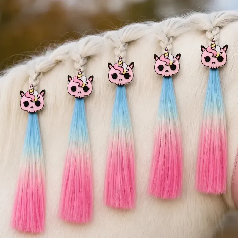 Equetech Skellicorn Mane Tassels in Pink-1