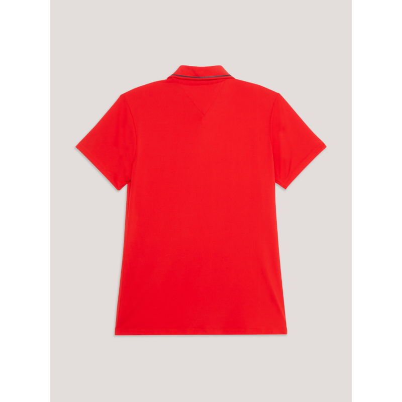 Tommy Equestrian Women's Harlem Short Sleeve Logo Polo Shirt  Fierce Red-4