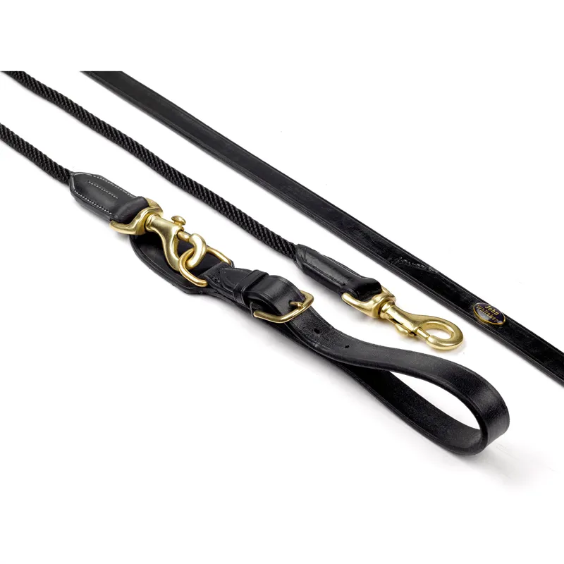 Whitaker Rope Draw Reins in Black